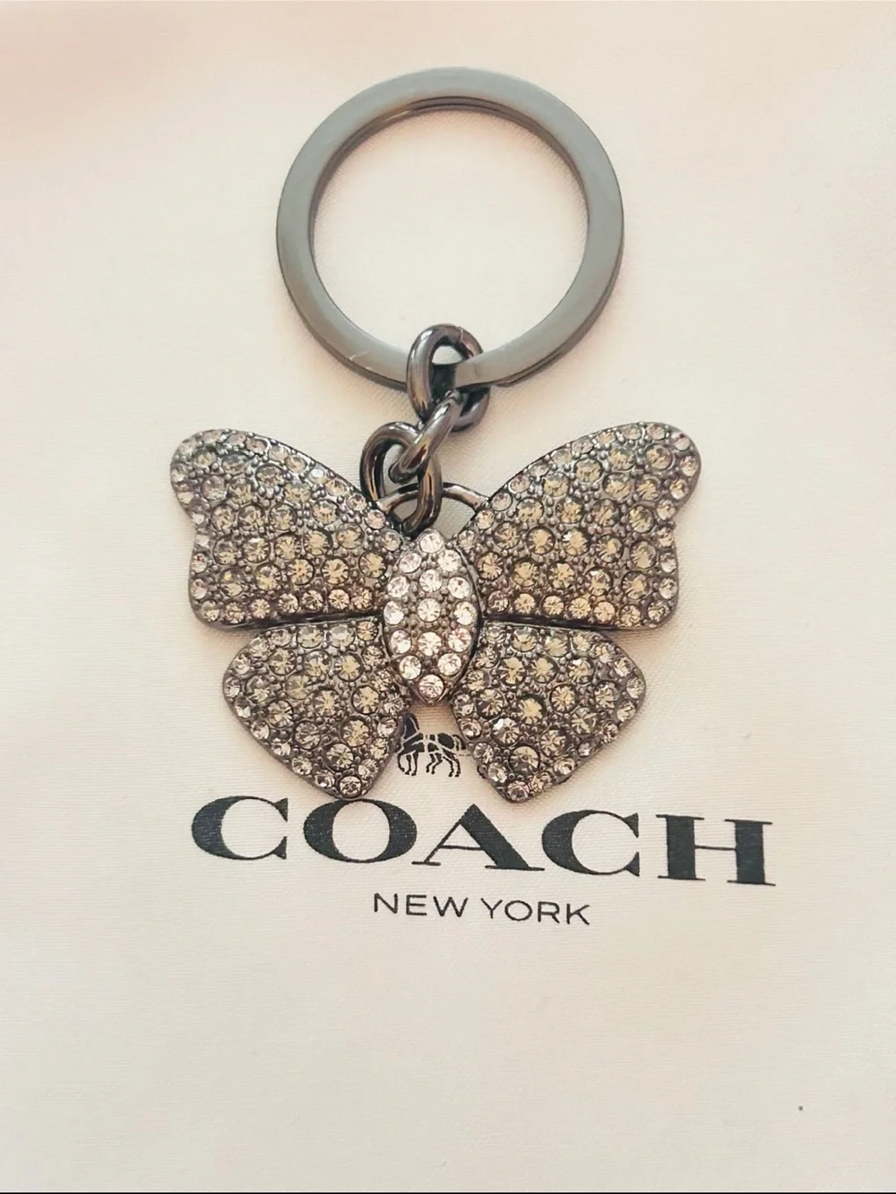 EXTREMELY RARE Vintage Coach Y2K Crystal Butterfly Keychain/ Bag Charm